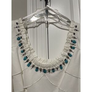 NWOT Dressbarn Womens White Sundress Beach Vibes Size 6